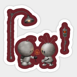 Robots In Love (Transparent) Sticker